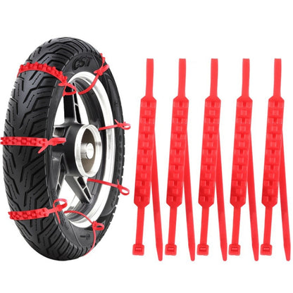 5pcs/Set Motorcycle Electric Two-Wheeler Non-Damaging Anti-Skid Chain Ties, Black, Green, Red