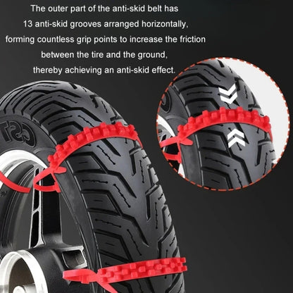 5pcs/Set Motorcycle Electric Two-Wheeler Non-Damaging Anti-Skid Chain Ties, Black, Green, Red