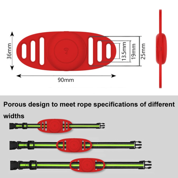 For Airtag Binaural Cover Waterproof Tracker Case Pet Collar Locator Silicone Cover, Black, White, Red, Pink, Yellow, Matcha Green, Light Purple, Violet Purple, Mint Green, Light Blue, Luminous Pink, Luminous Green, Luminous Blue