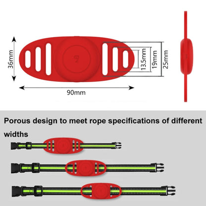 For Airtag Binaural Cover Waterproof Tracker Case Pet Collar Locator Silicone Cover, Black, White, Red, Pink, Yellow, Matcha Green, Light Purple, Violet Purple, Mint Green, Light Blue, Luminous Pink, Luminous Green, Luminous Blue