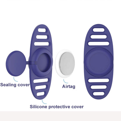 For Airtag Binaural Cover Waterproof Tracker Case Pet Collar Locator Silicone Cover, Black, White, Red, Pink, Yellow, Matcha Green, Light Purple, Violet Purple, Mint Green, Light Blue, Luminous Pink, Luminous Green, Luminous Blue