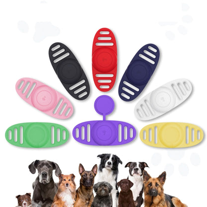 For Airtag Binaural Cover Waterproof Tracker Case Pet Collar Locator Silicone Cover, Black, White, Red, Pink, Yellow, Matcha Green, Light Purple, Violet Purple, Mint Green, Light Blue, Luminous Pink, Luminous Green, Luminous Blue