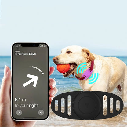For Airtag Binaural Cover Waterproof Tracker Case Pet Collar Locator Silicone Cover, Black, White, Red, Pink, Yellow, Matcha Green, Light Purple, Violet Purple, Mint Green, Light Blue, Luminous Pink, Luminous Green, Luminous Blue