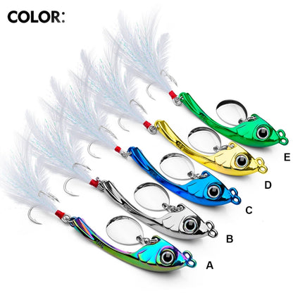 PROBEROS DW570 Leurres de pêche, Paillettes tournantes, Lancer Long, Tremblement, Nage VIB, Micro Tremblement, Appât en alliage de zinc, 9g, 13g, 17g