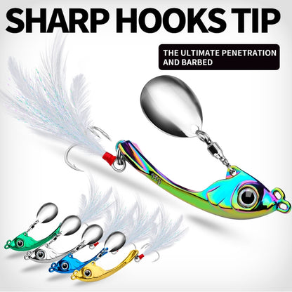 PROBEROS DW570 Leurres de pêche, Paillettes tournantes, Lancer Long, Tremblement, Nage VIB, Micro Tremblement, Appât en alliage de zinc, 9g, 13g, 17g
