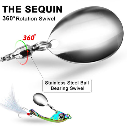 PROBEROS DW570 Leurres de pêche, Paillettes tournantes, Lancer Long, Tremblement, Nage VIB, Micro Tremblement, Appât en alliage de zinc, 9g, 13g, 17g