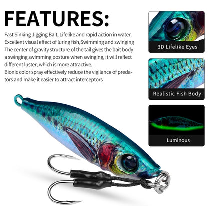 Leurre de pêche PROBEROS LF136, imitation appât 3D peint au pistolet, longue portée, eau douce, pour la pêche des fauvettes et achigans. Poids : 40g, 60g, 30g, 80g