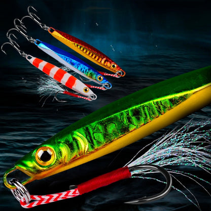 PROBEROS LF128 Leurre de pêche longue distance Plaque en fer Plomb Poisson Pêche en eau douce et mer Basse de pêche Métal Paillettes Appâts, 7g, 10g, 15g, 20g, 30g