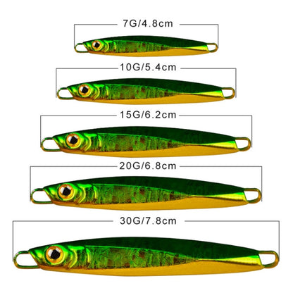 PROBEROS LF128 Leurre de pêche longue distance Plaque en fer Plomb Poisson Pêche en eau douce et mer Basse de pêche Métal Paillettes Appâts, 7g, 10g, 15g, 20g, 30g