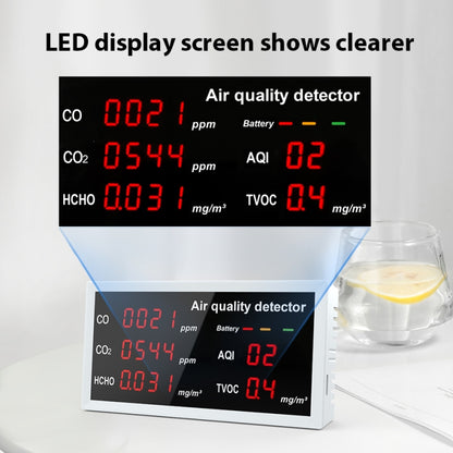 5-in-1 Indoor Home Portable Air Monitor TVOC Formaldehyde Detector, 5-in-1(White), 5-in-1(Light Gray)