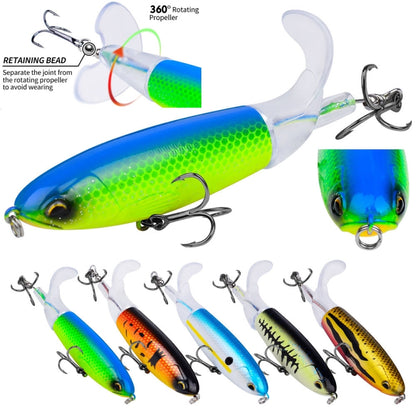 PROBEROS DW601 Leurre de pêche rotatif à 360 degrés, hélice, leurre de surface, poisson flottant, 11,5 cm/16,5 g, 14,5 cm/32,5 g, 10,5 cm/13,5 g