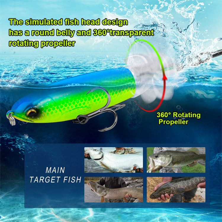 PROBEROS DW601 Leurre de pêche rotatif à 360 degrés, hélice, leurre de surface, poisson flottant, 11,5 cm/16,5 g, 14,5 cm/32,5 g, 10,5 cm/13,5 g