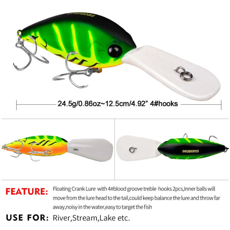 Leurre de pêche PROBEROS DW574, leurre flottant en plastique, petit poisson gras, 12,5 cm/24,5 g