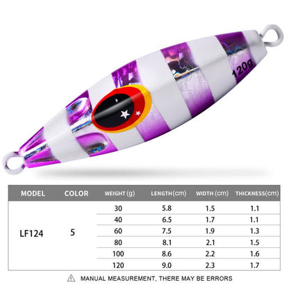 Leurre de pêche PROBEROS LF124 en fer profond, coulant lentement, basculant, lumineux, pour pêche en bateau, 30g, 40g, 60g, 80g, 100g, 120g