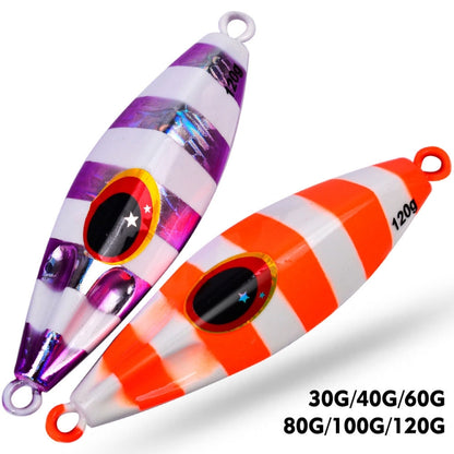 Leurre de pêche PROBEROS LF124 en fer profond, coulant lentement, basculant, lumineux, pour pêche en bateau, 30g, 40g, 60g, 80g, 100g, 120g