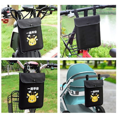 Electric Vehicle Portable Hanging Bag Waterproof Bicycle Front Storage Bag Stroller Pocket, Deer, Locomotive Girl, Black Bear, Duck, Flower Bear, No Pattern