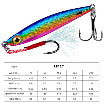 PROBEROS LF127 Long Casting Bait Small Leader Leurre de Pêche Bar Carpe Spinnerbait, 7g, 10g, 15g, 20g, 30g