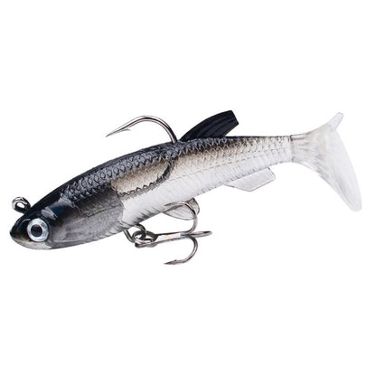 PROBEROS DW6087 Leurre souple T-Tail pour bar, pêche en bateau, appât bionique, 7,5 cm/13,5 g
