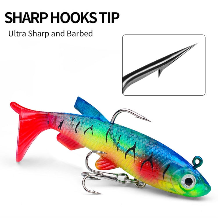 PROBEROS DW6087 Leurre souple T-Tail pour bar, pêche en bateau, appât bionique, 7,5 cm/13,5 g