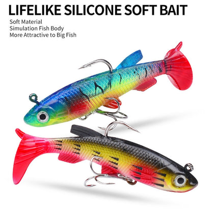 PROBEROS DW6087 Leurre souple T-Tail pour bar, pêche en bateau, appât bionique, 7,5 cm/13,5 g