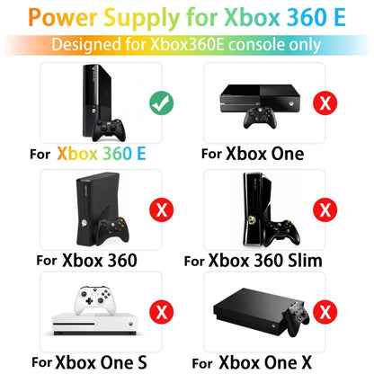 For Microsoft XBOX 360 E Console Power Supply Charger 135W 100-240V 2A AC Adapter, EU Plug, US Plug, UK Plug
