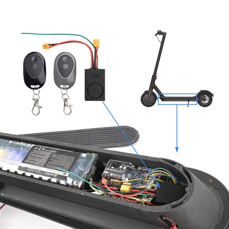 Détecteur d'alarme antivol 36-55V pour trottinette électrique + 2 télécommandes, pour Xiaomi M365, pour Ninebot Max G30