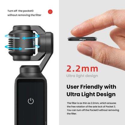 For DJI Osmo Pocket 3 aMagisn HD Double Sided Coated Filters Sports Camera Protective Goggles, CPL, ND16+ND64+ND256 + CPL, ND16+ND64+ND256+ND1000