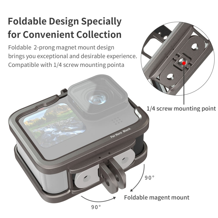 For GoPro HERO11 Black /10 Black /9 Black aMagisn Ultra-Light Metal Rabbit Cage Protection Border, For GoPro HERO11 Black /10 Black /9 Black