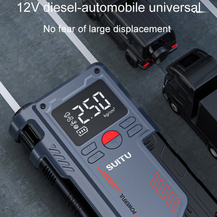 SUITU ST-9631 8 pièces/ensemble, pompe gonflable de démarrage d'urgence pour batterie de voiture portable, clip ordinaire