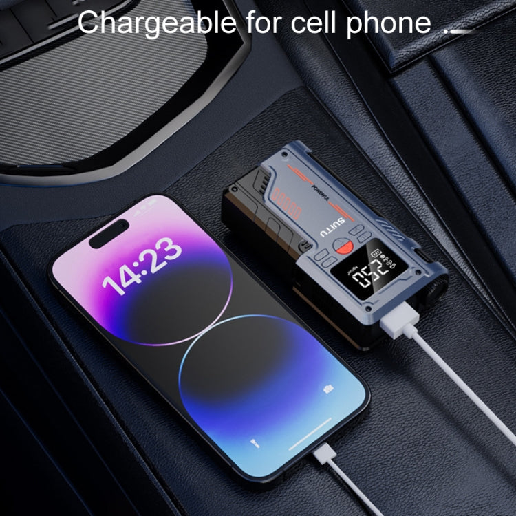 SUITU ST-9631 8 pièces/ensemble, pompe gonflable de démarrage d'urgence pour batterie de voiture portable, clip ordinaire