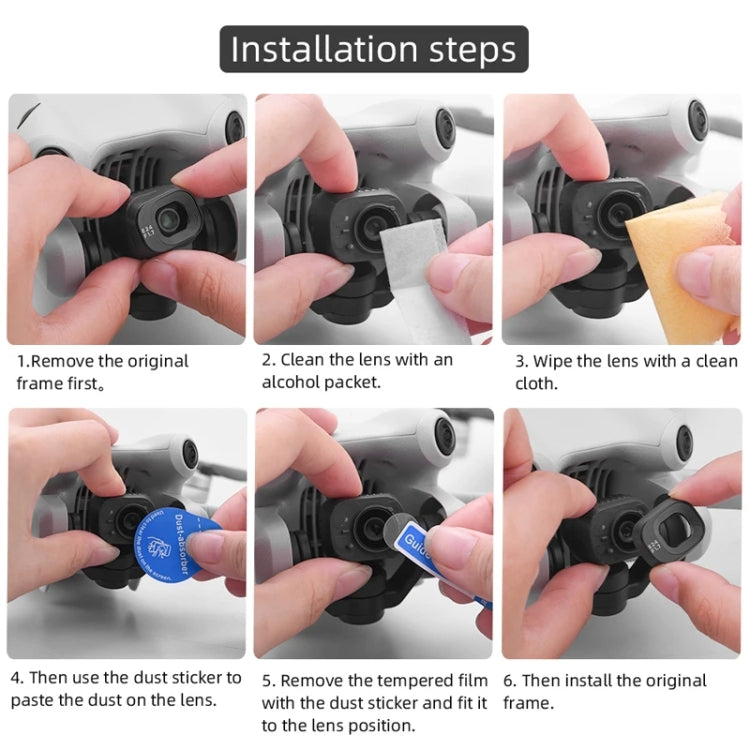 Pour Film trempé anti-rayures pour capteur/objectif DJI Mini 4 Pro, 2 ensembles