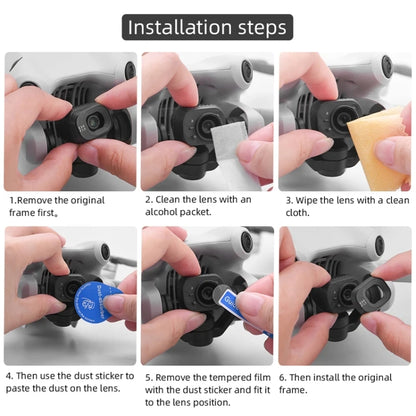 Pour Film trempé anti-rayures pour capteur/objectif DJI Mini 4 Pro, 2 ensembles