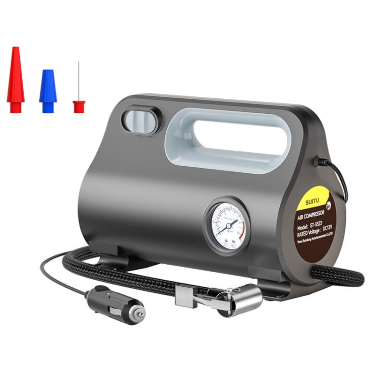 SUITU ST-5523 Vehicle Portable Pneumatic Pump With Cable Powerful Automobile Tire Inflator, Pointer, Digital