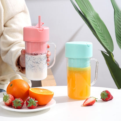 420ml 6 Blades Straw Juice Cup USB Charging Portable Fruit Juicer Smoothie Maker