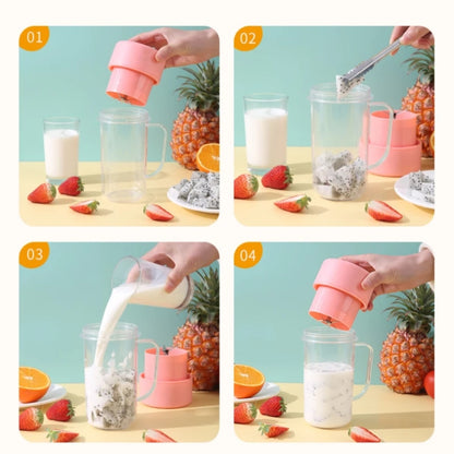420ml 6 Blades Straw Juice Cup USB Charging Portable Fruit Juicer Smoothie Maker