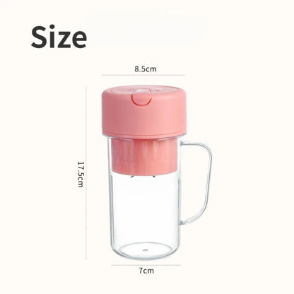 420ml 6 Blades Straw Juice Cup USB Charging Portable Fruit Juicer Smoothie Maker