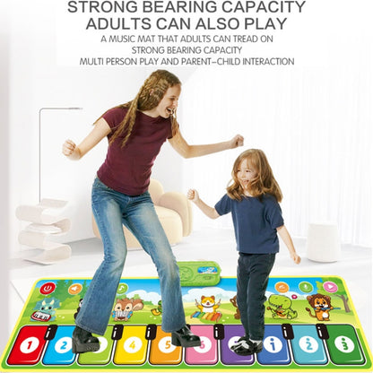 Children Piano Mat Footsteps Music Dancing Blanket Parent-Child Multifunctional Game Blanket, 110x36cm
