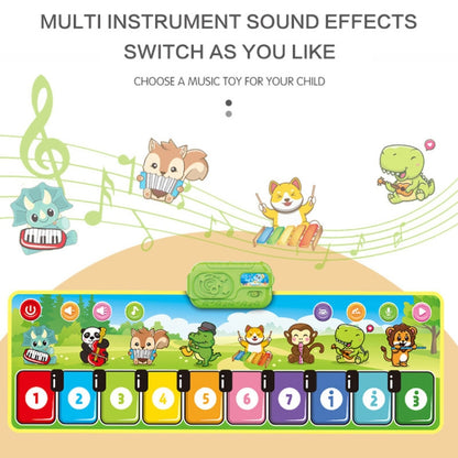 Children Piano Mat Footsteps Music Dancing Blanket Parent-Child Multifunctional Game Blanket, 110x36cm