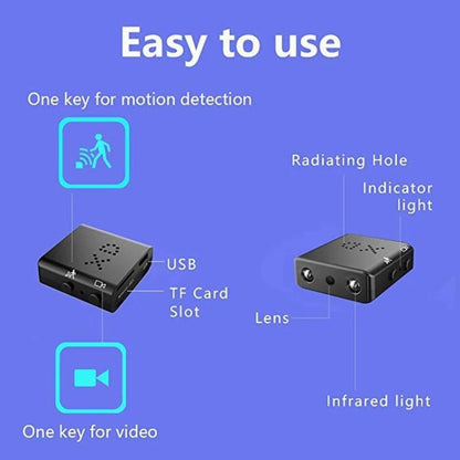 XD Camera 1080p HD Video Smart IR-CUT Infrared Night Vision Sports Camera, XD
