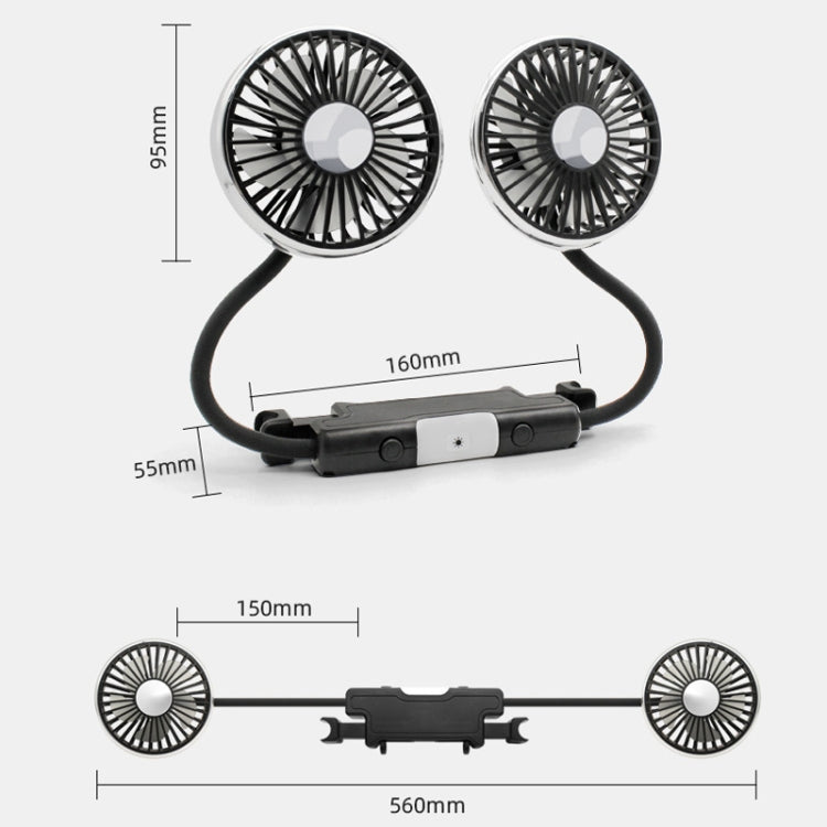 Ventilateur de siège de voiture à double tête avec lumière, F310