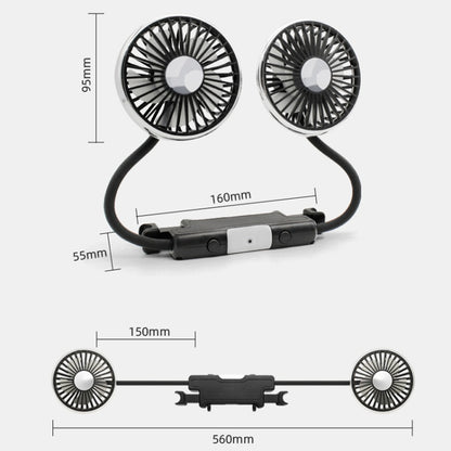 Ventilateur de siège de voiture à double tête avec lumière, F310