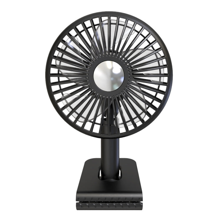 Car Clip-On Rechargeable Electric Oscillating Head Fan With Light