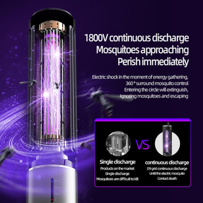 Lampe anti-moustiques UV portable D9, rechargeable, silencieuse, avec minuterie à 3 vitesses