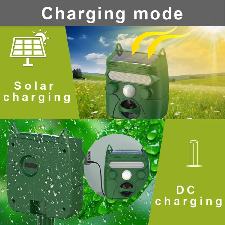 Répulsif Solaire Ultrasonique Extérieur pour Animaux et Oiseaux, Répulsif Électronique pour Souris, RC-548