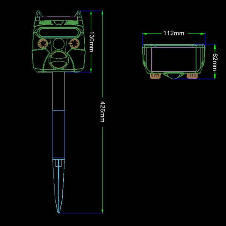 Répulsif Solaire Ultrasonique Extérieur pour Animaux et Oiseaux, Répulsif Électronique pour Souris, RC-548