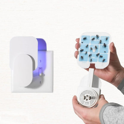 Plug-In Refillable Fly Trap For Flies, Moths, Gnats, And Other Flying Insects With 2 Glue Cards