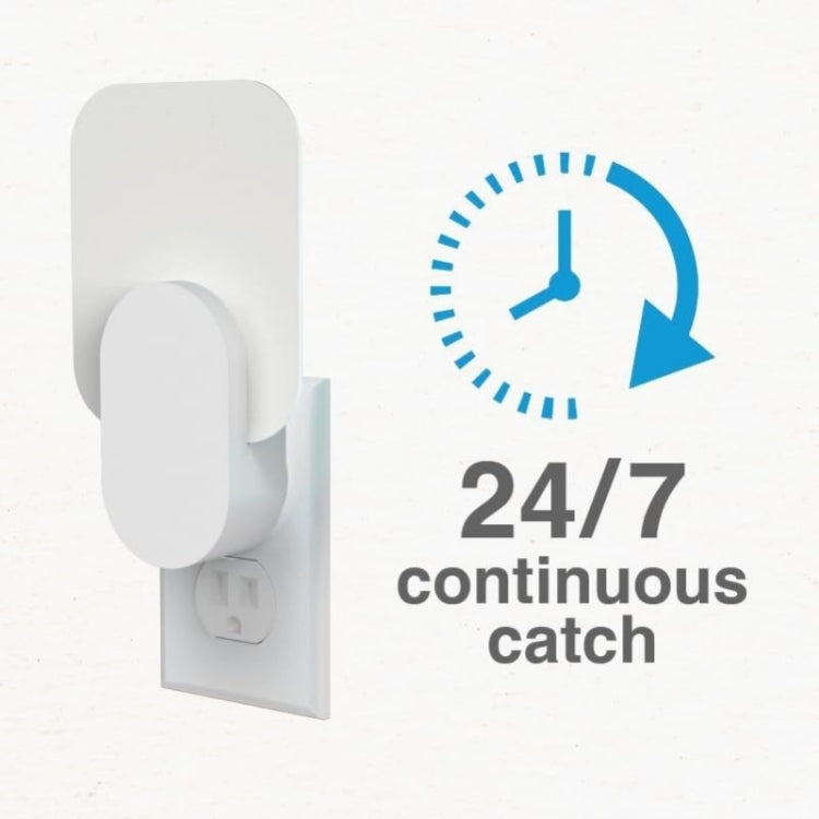 Plug-In Refillable Fly Trap For Flies, Moths, Gnats, And Other Flying Insects With 2 Glue Cards