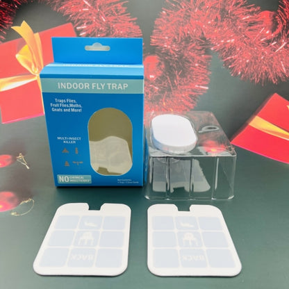 Plug-In Refillable Fly Trap For Flies, Moths, Gnats, And Other Flying Insects With 2 Glue Cards