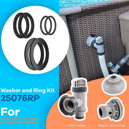 Pour valves de piston de piscine Intex Kit de joints toriques en caoutchouc 25076RP, 6 pièces/ensemble, 2 pièces 10745, 2 pièces 10262, 2 pièces 10255