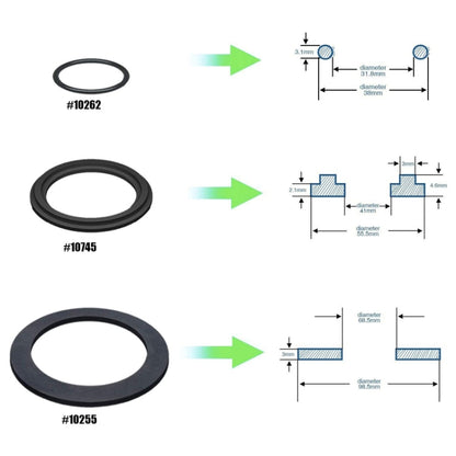 Pour valves de piston de piscine Intex Kit de joints toriques en caoutchouc 25076RP, 6 pièces/ensemble, 2 pièces 10745, 2 pièces 10262, 2 pièces 10255
